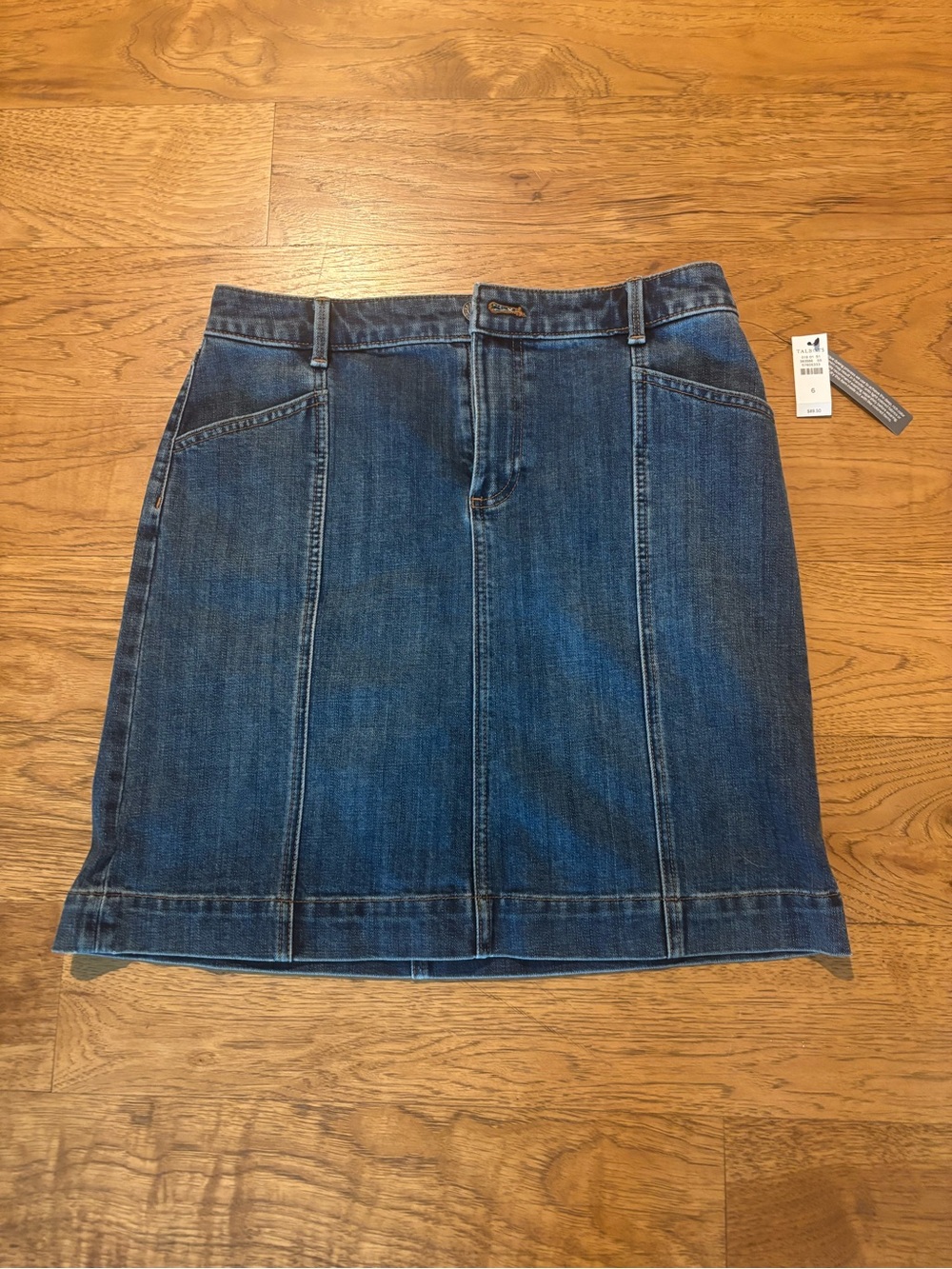 Talbots Blue Denim Skirt with Contrast Stitching